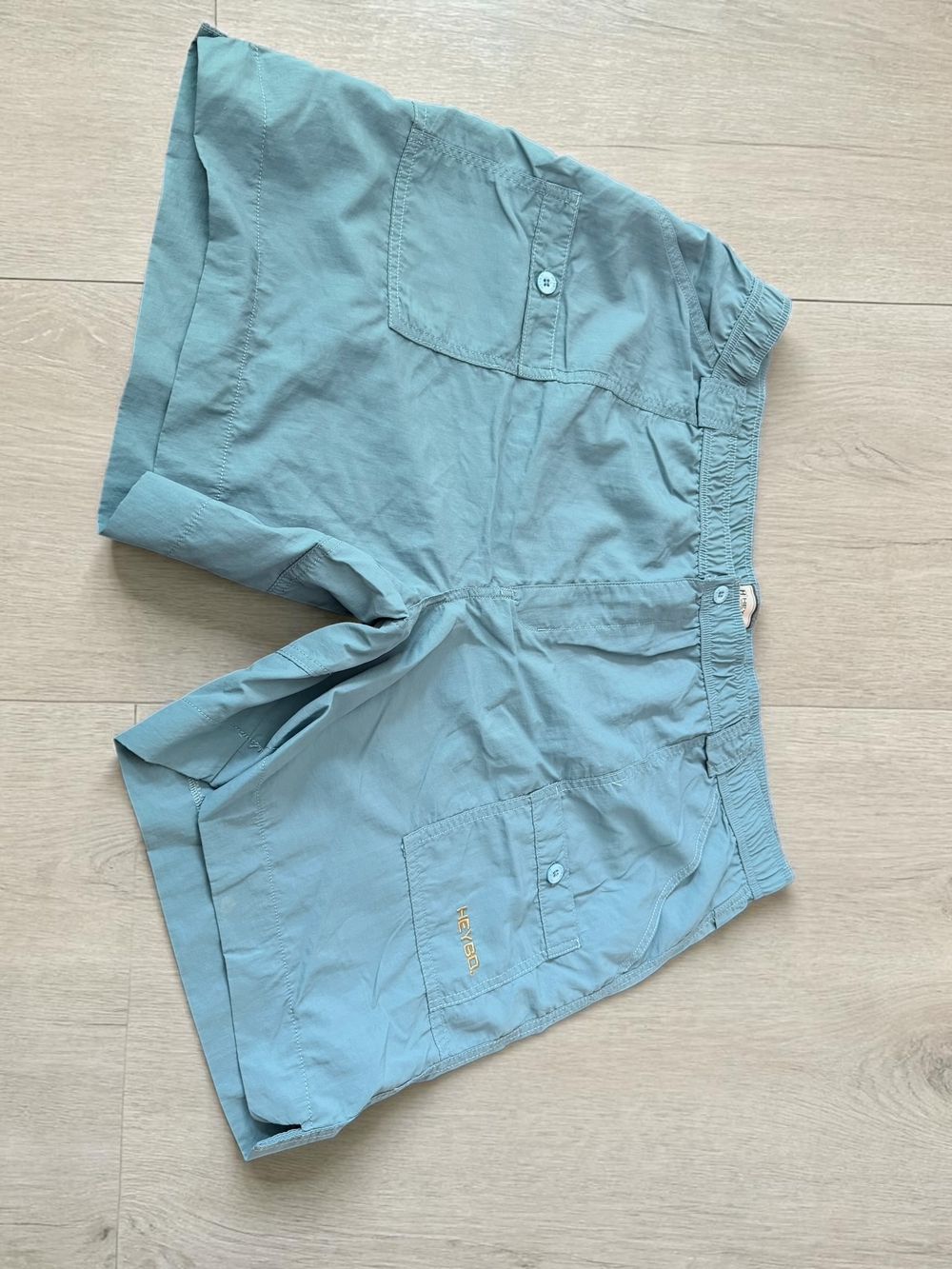 HEYBO Outdoors Fishing Shorts XXXL Blue Nylon Elastic Waist Lightweight